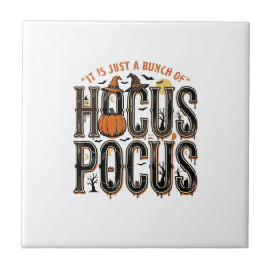 Vintage Hocus Pocus Halloween Pumpkin Shirt Design Tile
