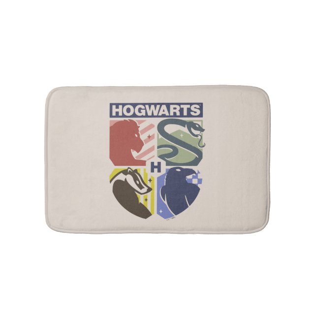 Vintage HOGWARTS™ Stamped Crest Bath Mat (Front)
