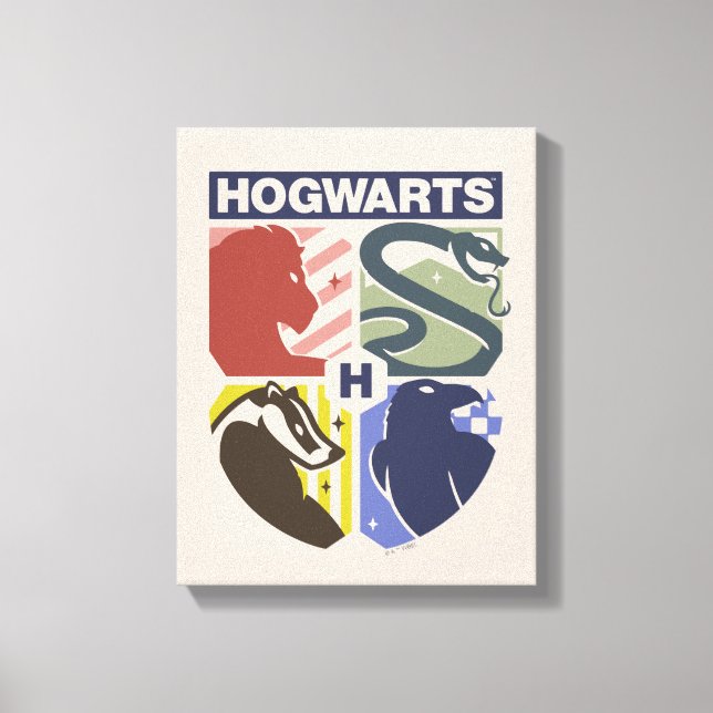 Vintage HOGWARTS™ Stamped Crest Canvas Print (Front)