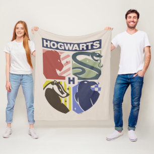 Vintage HOGWARTS™ Stamped Crest Fleece Blanket