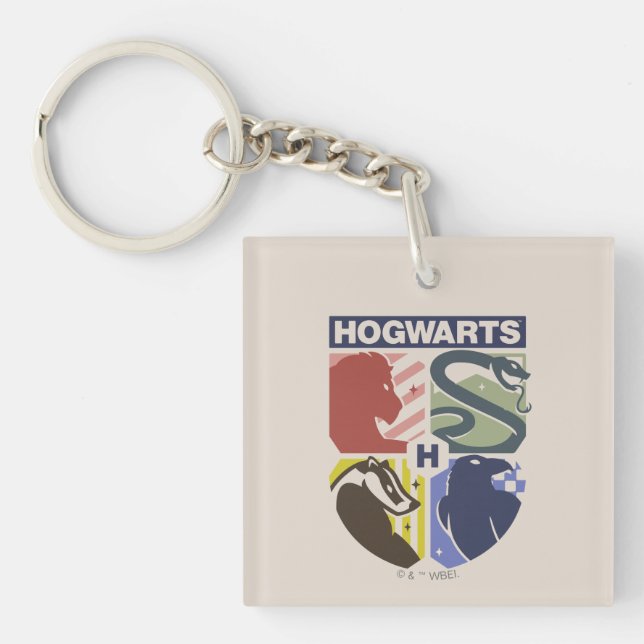Vintage HOGWARTS™ Stamped Crest Key Ring (Front)