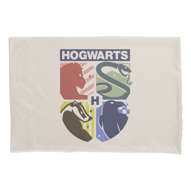 Vintage HOGWARTS™ Stamped Crest Pillowcase (Front)