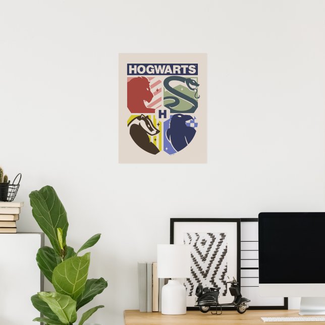 Vintage HOGWARTS™ Stamped Crest Poster (Home Office)