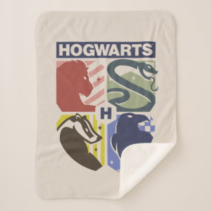 Vintage HOGWARTS™ Stamped Crest Sherpa Blanket