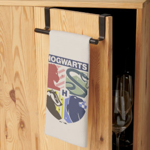 Vintage HOGWARTS™ Stamped Crest Tea Towel