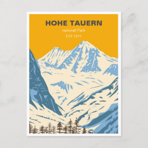 vintage hohe tauern national park austria postcard