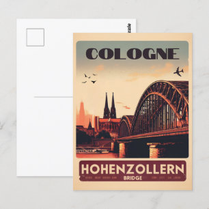 Vintage Hohenzollern Bridge cologne germany gift Postcard