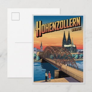 Vintage Hohenzollern Bridge cologne germany gift Postcard