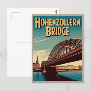 Vintage Hohenzollern Bridge cologne germany gift Postcard