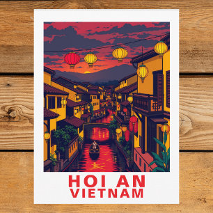 Vintage Hoi An Vietnam Ancient Town Lantern Postcard