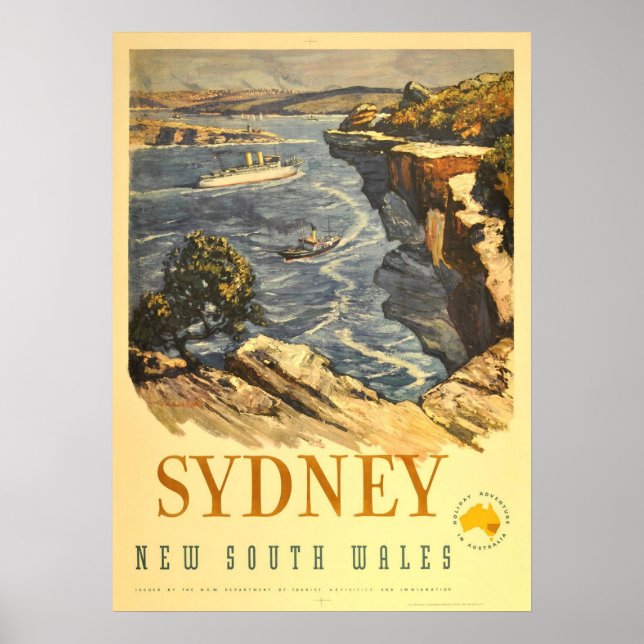 Vintage Holiday Adventure in Australia Travel Poster (Front)