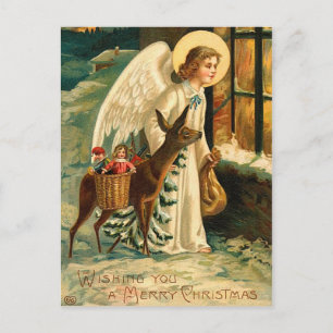 Vintage Holiday Angel Postcard