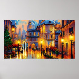 Vintage Holiday art old colourful Poster