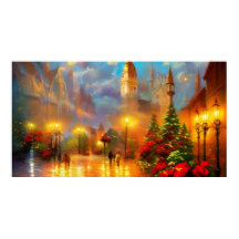 Vintage Holiday art old Poster