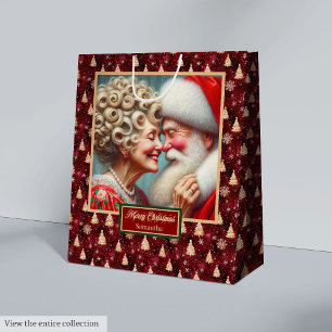 Vintage Holiday Bag With Watercolor Santa Claus