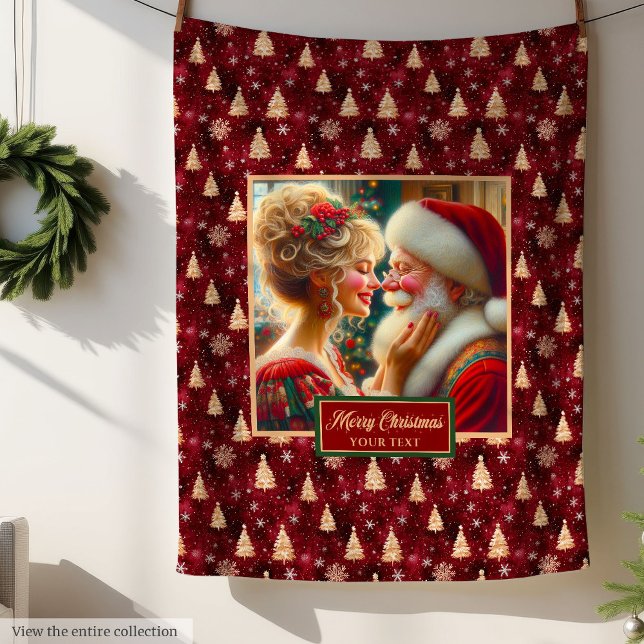 Vintage Holiday Blanket Mr & Mrs Claus Cosy Gift  (Vintage Holiday Blanket Mr & Mrs Claus Cozy Gift Idea)