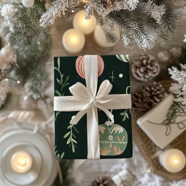 Vintage Holiday Charm Festive Baubles Wrapping Paper (Creator Uploaded)