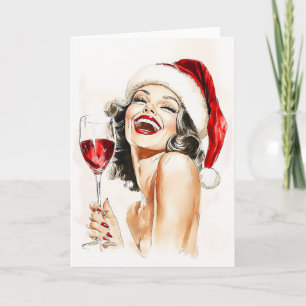 Vintage Holiday Cheer in Watercolor Card