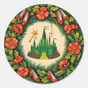 Vintage Holiday Christmas  Classic Round Sticker
