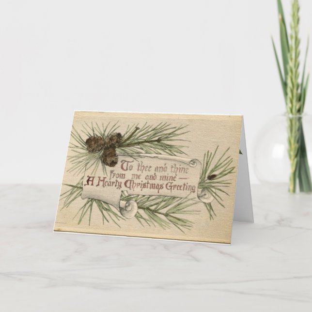 Vintage Holiday Christmas Greeting Invitations (Front)