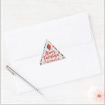 Vintage Holiday Christmas Tree Ornaments Triangle Sticker<br><div class="desc">Merry Christmas personalised triangle stickers feature vintage Christmas tree ornaments in red, gold, purple, turquoise and mint and your greeting and name in chic lettering. All text, fonts and font colours can be modified, just click the "customise further" link. **ALL STICKER STYLES are already done for you in our store...</div>