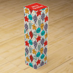 Vintage Holiday Christmas Tree Ornaments Wine Box<br><div class="desc">Vintage Christmas tree ornaments surround this WINE BOTTLE GIFT BOX - perfect to wrap your favourite vintage for party favours,  business gifts,  corporate gifts and more. Plus matching tissue paper and ALL SIZE GIFT BAGS already created for you in our store.</div>