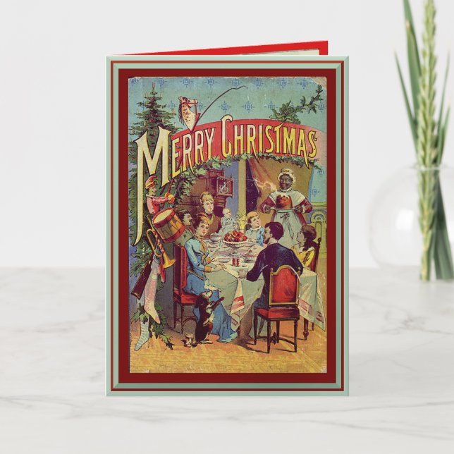 Vintage Holiday Dinner Merry Christmas Personalise (Front)