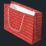 Vintage Holiday Merry Christmas Large Gift Bag<br><div class="desc">Personalise the custom text above. You can also change the background colour. You can find additional coordinating items in our "Vintage Holiday Snowman" collection.</div>