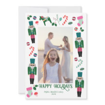 Vintage Holiday Nutcracker Christmas Photo Card