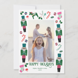 Vintage Holiday Nutcracker Christmas Photo Card