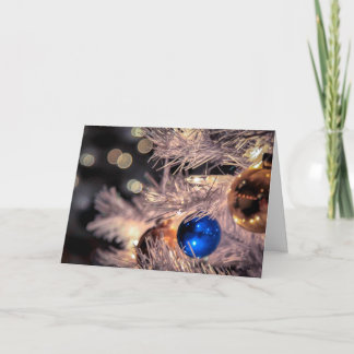 Vintage Holiday Ornament Ball Blue Card