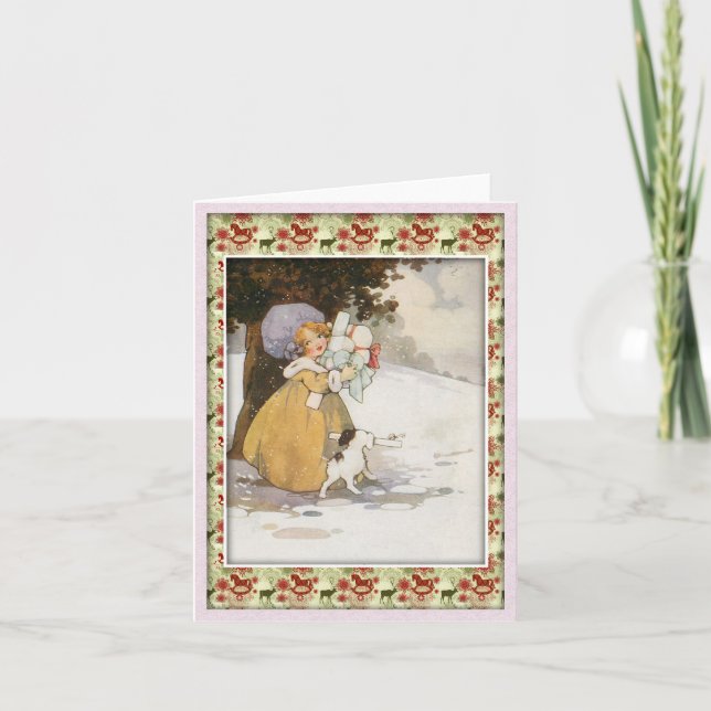 Vintage Holiday Scene Card (Front)