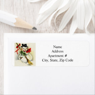 Vintage Holiday Season Snowman Return Address