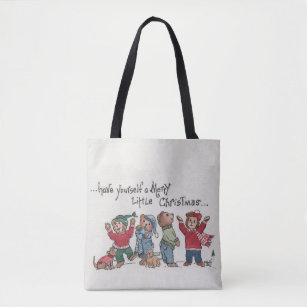 Vintage  Holiday Singing Cubs acrylic caricature  Tote Bag