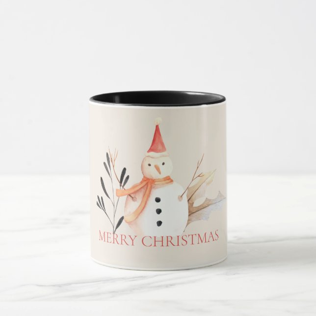 Vintage Holiday Snowman Christmas Mug (Center)
