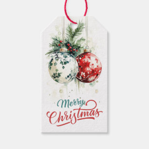 Vintage Holiday Tree Bulbs Christmas Gift Tags