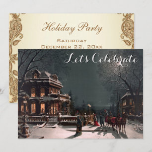 Vintage Holiday Victorian Christmas Party Invitation