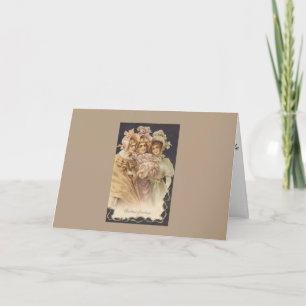 Vintage Holiday Women Victorian Christmas Card