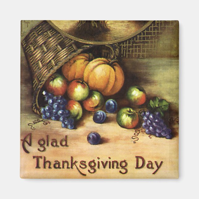Vintage Holidays, A Glad Thanksgiving Day Magnet (Front)