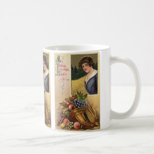 Vintage Holidys, Thanksgiving, Harvest and Pilgrim Coffee Mug