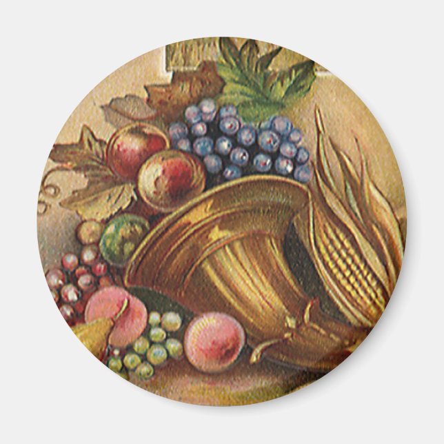Vintage Holidys, Thanksgiving, Harvest and Pilgrim Magnet (Front)