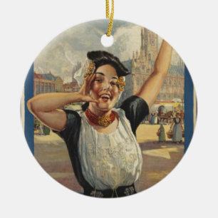 Vintage Holland Air Travel Ceramic Tree Decoration