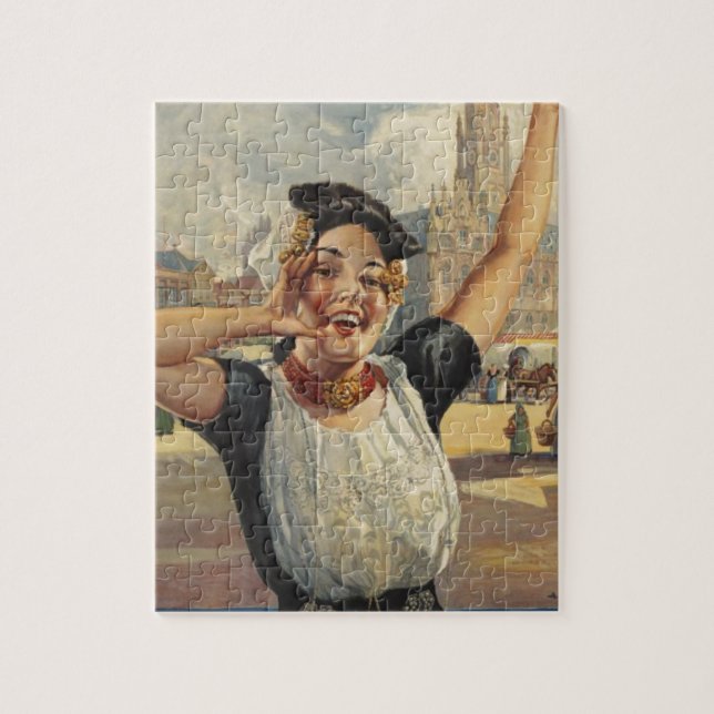 Vintage Holland Air Travel Jigsaw Puzzle (Vertical)