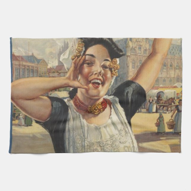 Vintage Holland Air Travel Tea Towel (Horizontal)