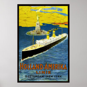 Vintage Holland Amerika Poster