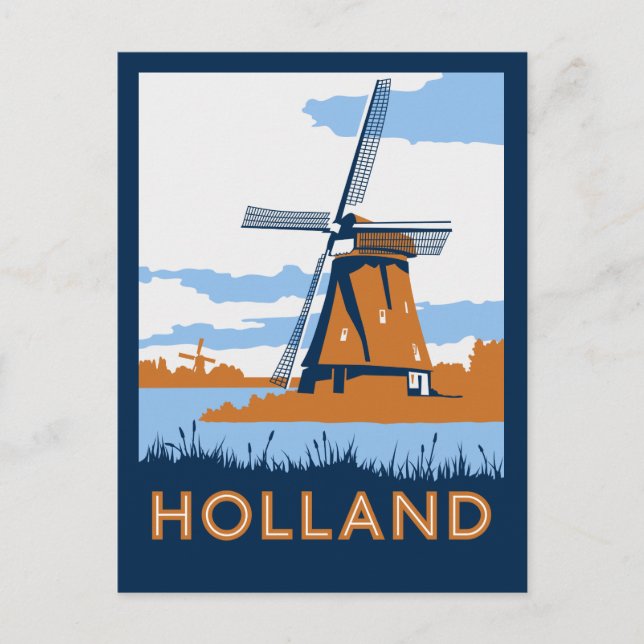 Vintage Holland Poster Postcard (Front)