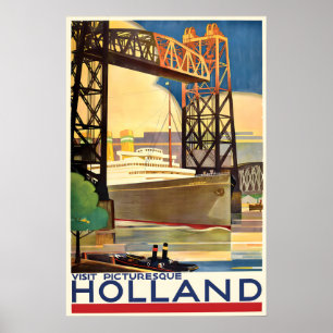 Vintage Holland Travel Poster Netherlands Wall Art