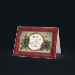 Vintage Holly and Candles Christmas Card<br><div class="desc">Elegant and nostalgic victorian era holiday greeting card featuring a Christmas verse encircled by holly and lit candles. Design is digitally restored and given added depth by a beveled vintage frame. Inside text is customisable.</div>