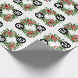 Vintage Holly Berry Christmas Business Logo Wrapping Paper