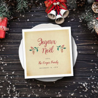 Vintage Holly Christmas Party "Joyeux Noël"